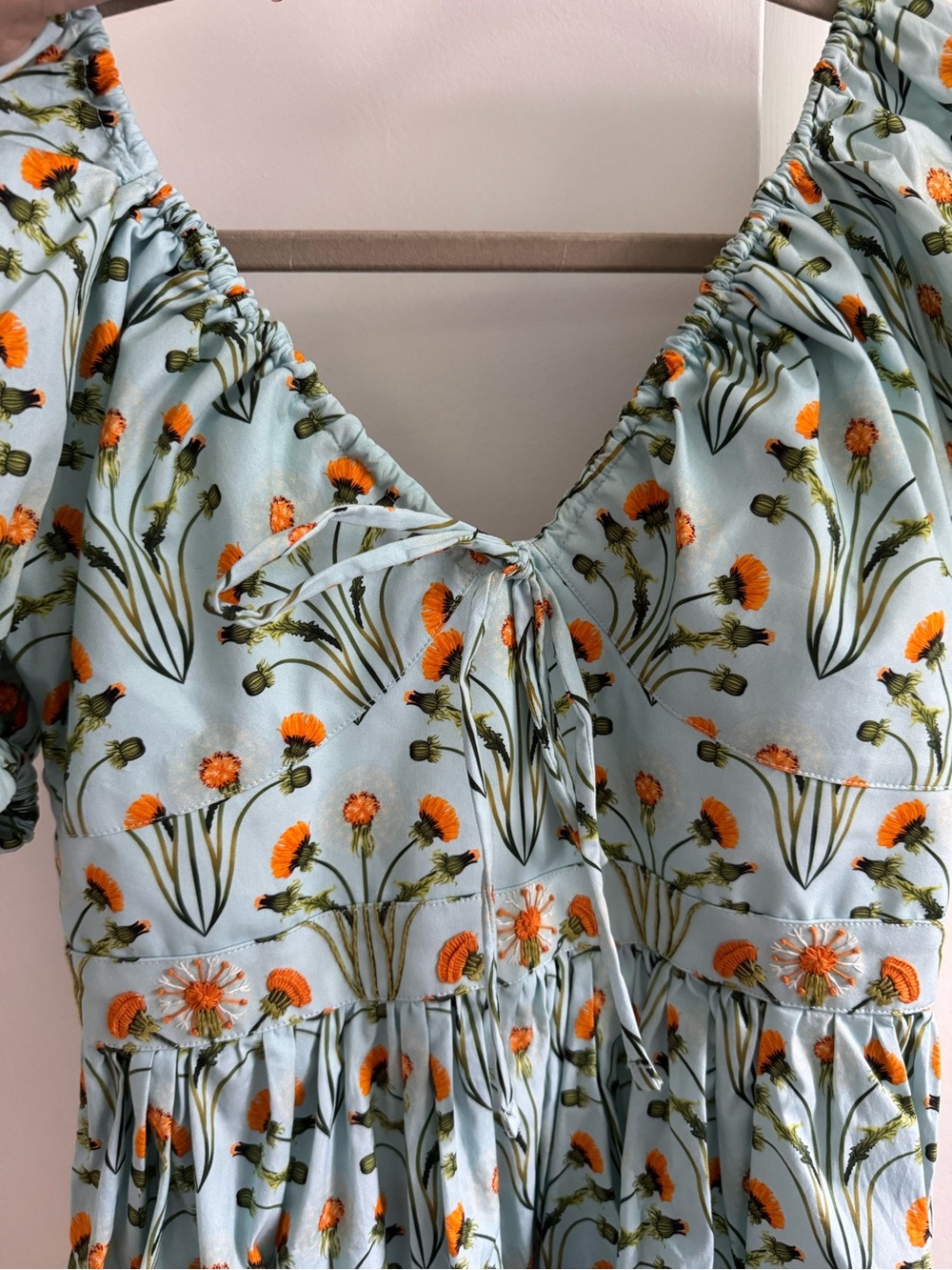AGUA BY AGUA BENDITA Manzanilla floral print cotton poplin mini dress sz S - Picture 8 of 10